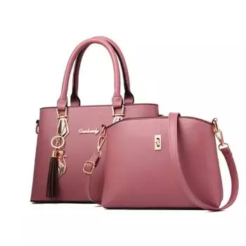 Новая мода комплект из двух предметов женская сумка с кошельком качественная кожаная сумка через плечо женская сумка через плечо повседневные сумки-тоут 30x13x21cm