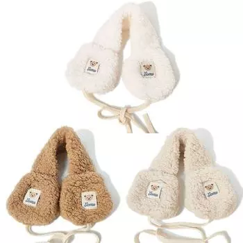 Новая мода Корея женские зимние теплые плюшевые наушники утеплитель милый медведь взрослые дети галстук плюшевые наушники