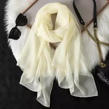 Новая мода лето женщины однотонный пляжный шарф шелковые шали повязка на голову женская повязка на голову солнцезащитный хиджаб оптовая продажа