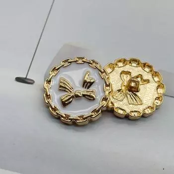 Новая мода, металл, современный бант, масло, небольшой аромат, пальто, ретро ветровка, рубашка на пуговицах, декоративная пуговица, сшитая вручную 24L=15.0 MM