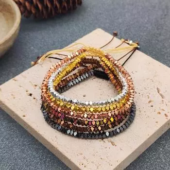 Новая мода минималистичный браслет ручной работы в стиле бохо камень гематитовые бусины браслет ювелирные изделия подарок дружба женские аксессуары