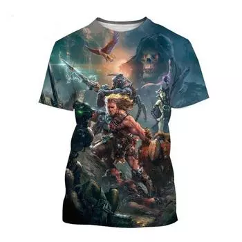 Новая мода мультфильм аниме He-Man Masters Of The Universe 3D печать мужская футболка личность хип-хоп Повседневная футболка унисекс S