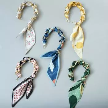 Новая мода на весну и зиму, женская сумка, аксессуар, часть цепочки, съемная замена, красный шелковый горошек, милый ремешок, женская цепочка «сделай сам» 32CM синий