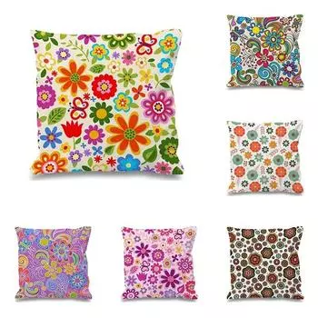 Новая мода наволочки с цветочным принтом Гостиная Чехлы для диванных подушек Спальня Детская комната Домашний декор 40x40cm