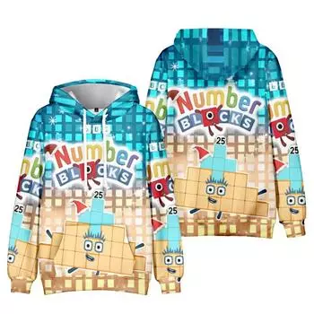 Новая мода Numberblocks мультфильм принт одежда уличная мужская толстовка с капюшоном свитшот мода с капюшоном длинный рукав пуловер топы XS