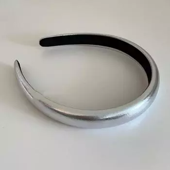 Новая Мода Однотонные Резинки для Волос Девочки Повязки на Голову Черный Серебристый Искусственная Кожа Губка Резинки для Волос Обруч для Волос Аксессуары для Женщин