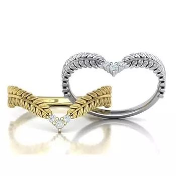 Новая мода Partysu Стиль Листья Форма Женское Кольцо 3 Доступных Цвета Нежное Женское Обручальное Кольцо Хороший Подарок На Годовщину 10