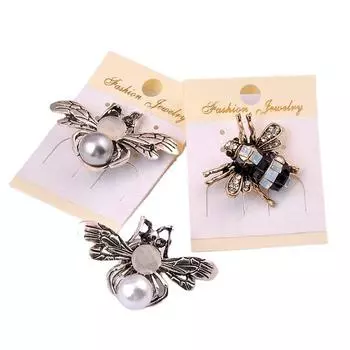 Новая мода пчела магнит броши милые животные кристалл жемчуг лацкан булавка шарф хиджаб булавки роскошные украшения для женщин мужчин аксессуары