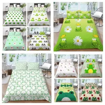 Новая мода пододеяльник с насекомыми для детей-подростков, пододеяльник с лягушкой, роскошный домашний текстиль с наволочкой, комплекты постельных принадлежностей UK Single 135x200cm