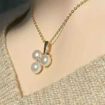 Новая мода подвесной светильник с пресноводным жемчугом, роскошная маленькая цепочка с цветочным воротником 41 + 5 см 41CM