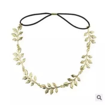 Новая Мода Повязка на Голову Золотой Цвет Листья Эластичная Женская Милая Однотонная Свадебная Повязка для Волос Свадебное Украшение для Волос Подарок для Вечеринки Ювелирные Изделия A5047