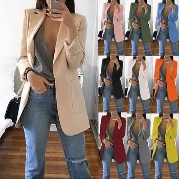 Новая мода повседневный женский тонкий костюм в стиле ретро однотонные костюмы куртка с длинными рукавами пиджаки офисные топы женские куртки блейзеры больших размеров S вино красного