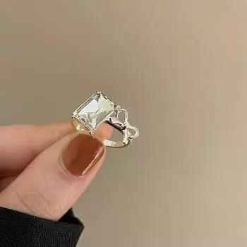 Новая мода простой кристалл бант сладкий джокер кольцо женский