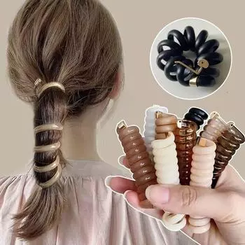 Новая мода простой телефонный провод эластичные ленты для волос корейская резинка кольца для волос резинка для женщин и девочек аксессуары для волос головные уборы