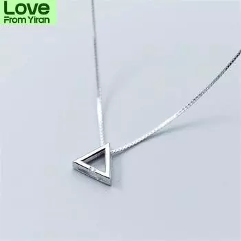 Новая мода простые треугольные ювелирные изделия из стерлингового серебра 925 пробы индивидуальность геометрическая цепочка на ключицу с геометрическим рисунком ожерелья Xl010