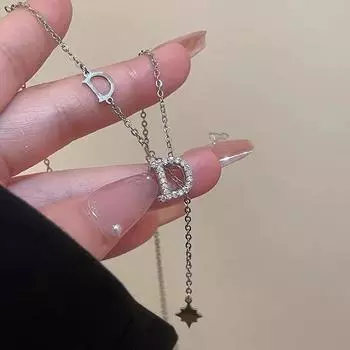 Новая мода прозрачный спальный циркон буква D кисточка звезда кулон ожерелье на ключицу женские украшения вечерние свадебные украшения подарок