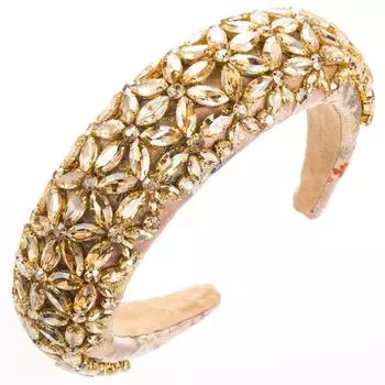 Новая Мода Ретро Барокко Тяжелая Промышленность Полный Бриллиант Супер Блеск Повязка на Голову Роскошный Дворцовый Стиль Аксессуары для Волос для Женщин