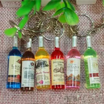 Новая мода ручной работы из смолы для бутылок вина, брелки для ключей, подвески из сплава, подарки