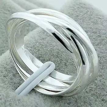 Новая мода стерлингового серебра 925 пробы ювелирные кольца круглые кольца на палец для женщин мужчин подарок на вечеринку 8