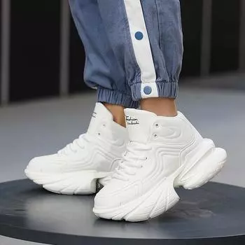 новая мода толстая подошва увеличивает маленькие белые туфли мужская модная обувь личность молодежная высокая нескользящая обувь для доски 44