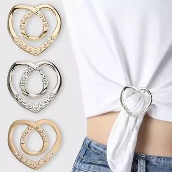 Новая мода угловой подол талии завязанные броши кристалл жемчуг металлический хиджаб шарф кольцо пуговица рубашка футболка фиксированная пряжка аксессуары trumpet золотой