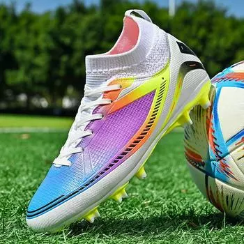 Новая мода унисекс футбольные бутсы молодежные тренировочные кроссовки уличная спортивная обувь 34 белый