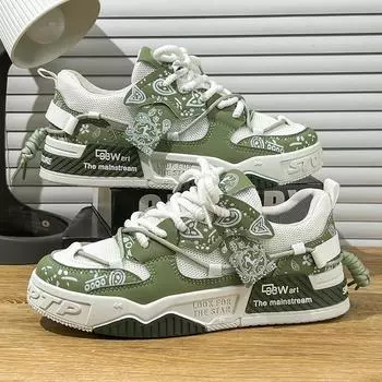 Новая мода универсальные мужские повседневные сетчатые кружевные дышащие спортивные туфли весна и осень уличные универсальные мужские кроссовки для сноуборда 39-44 39 зелёный