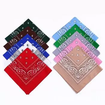 Новая мода в стиле хип-хоп, хлопковая бандана, квадратный шарф, черная, красная повязка на голову с принтом для мальчиков и девочек красный