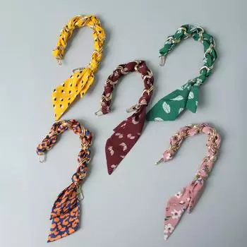 Новая мода весна-лето женская сумка аксессуар часть цепи съемная замена красный горошек шелковый шарф ремешок женская цепочка «сделай сам» 30CM зелёный