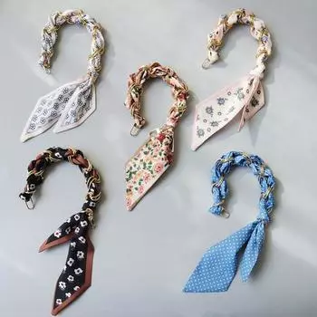 Новая мода весна-зима женская сумка аксессуар часть цепи съемная замена красный горошек шелковый шарф ремешок женская цепочка «сделай сам» 32CM белый