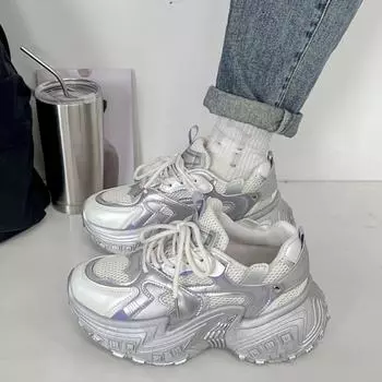 Новая мода высококачественная женская обувь повседневная дышащая женская обувь толстая подошва женские кроссовки для бега повседневная обувь на шнуровке 38