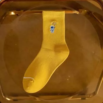 Новая Мода Забавные Мужские Женские Вышивка Астронавт Космос Мягкие Хлопковые Носки Хипстер Уличная Одежда Унисекс Носки Дропшиппинг