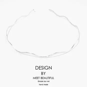 Новая Мода Женщины Золотой Металл Волна Изгиб Повязки Для Волос Геометрические Простые Тонкие Ободки Элегантный Головной Убор Для Повседневной Вечеринки