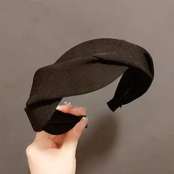 Новая Мода Женская Повязка на Голову Широкая Боковая Плетеная Повязка для Волос Однотонный Тюрбан Обруч для Волос Головной Убор Взрослые Аксессуары для Волос