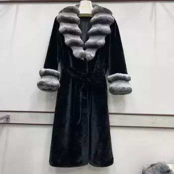 Новая Мода Женская Шуба для Зимнего Тепла и Моды Искусственный Мех норки Длинное Пальто One size fits all