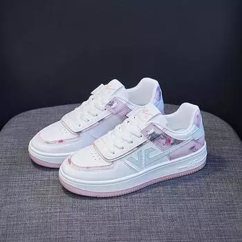 Новая мода Женские кроссовки Уличные Повседневные Белые туфли Дышащие кроссовки Тренировочные туфли 35 серый/белый