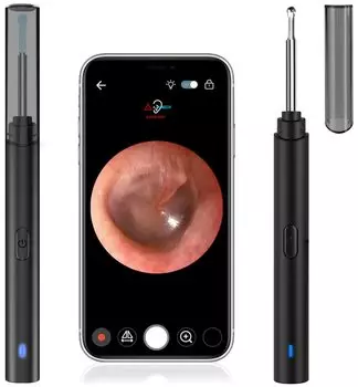Новая модель Камера для чистки ушей Ушная ложка интегрирована в основной корпус Оригинальная разработка Новая технология Зарегистрированная торговая марка Магазин в Японии Earscope чёрный