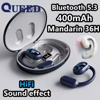 Новая модель не входит в ухо, беспроводная подвесная гарнитура с открытым ухом, шумоподавление, OWS Bluetooth-гарнитура, качество звука HIFI чёрный