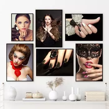 Новая модель укладки волос, фотографии для салона красоты, настенный декор, живопись, макияж, дизайн, модный постер для волос и принты HD0990 21x30cm no frame