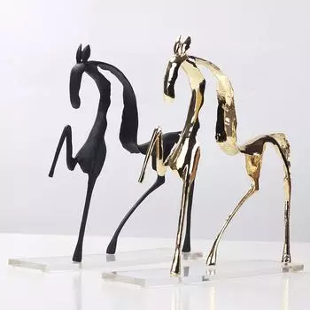 Новая модель в китайском стиле для комнаты, мягкие украшения для кабинета, рабочего стола, домашнего интерьера, креативное искусство животных, украшения для лошадей