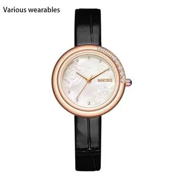 Новая модель женских часов с поясом из жемчуга и ракушек, роскошных, роскошных, украшенных бриллиантами