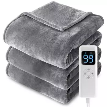 Новая модернизированная электрическая электрическая моющаяся кровать Candykenny может использоваться в качестве обогревателя, подогревателя для коленей и плеч, фланели, 9 уровней температуры, 9 уровней таймера, холодный режим серый