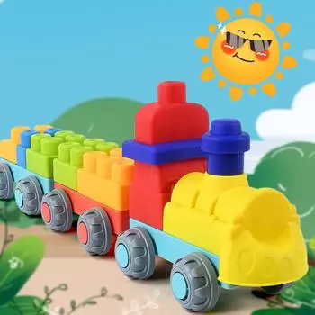 Новая модернизированная игрушка-головоломка для раннего образования, жевательный и вареный большой строительный блок из мягкой резины, игрушка большого размера своими руками, чем