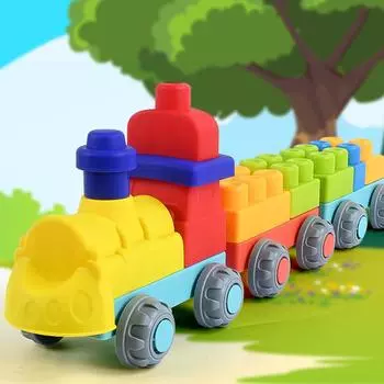 Новая модернизированная игрушка-головоломка для раннего образования, жевательный и вареный большой строительный блок из мягкой резины, игрушка большого размера своими руками, чем