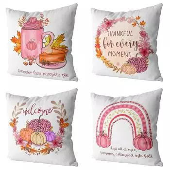 Новая модная акварельная ручная роспись розовая гирлянда из бутылок с водой радужная тыква наволочка для подушки 40x40cm