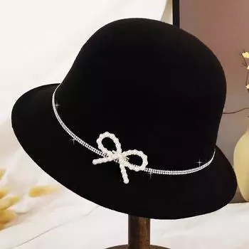 Новая модная элегантная джазовая шляпа шерстяная шляпа женская весна осень зима шерстяная ткань винтажная литературная кепка с козырьком One Size