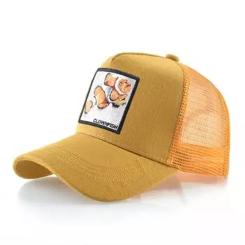 Новая модная бейсболка для мужчин и женщин, дышащая бейсболка на четыре сезона, Snapback Trucker Casquette с нашивкой в виде рыбы-клоуна 56-59cm