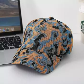 Новая модная бейсболка из хлопчатобумажной джинсовой ткани с камуфляжным узором и загнутыми полями, модная весенне-летняя мужская и женская кепка синий