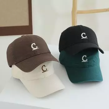 Новая модная бейсболка с простыми буквами для мужчин и женщин, универсальная модная кепка для лица M56-58cm чёрный