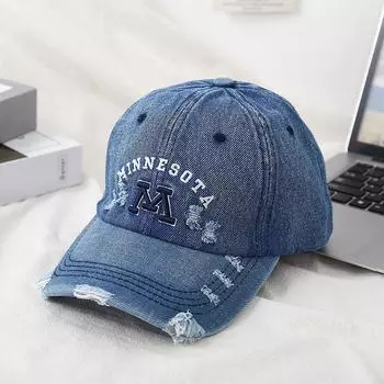 Новая модная бейсболка с вышитой буквой М для мужчин и женщин, весна и осень, для отдыха на открытом воздухе, маленькая спортивная кепка M56-58cm чёрный